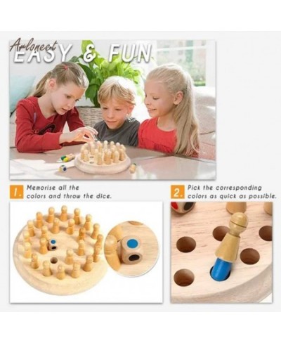 Wooden Memory Match Stick Chess Game Color Memory Chess Funny Block Board Game Parent-Child Interaction Toy Educational Intel...