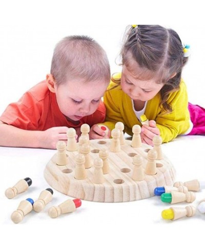 Wooden Memory Match Stick Chess Game Color Memory Chess Funny Block Board Game Parent-Child Interaction Toy Educational Intel...