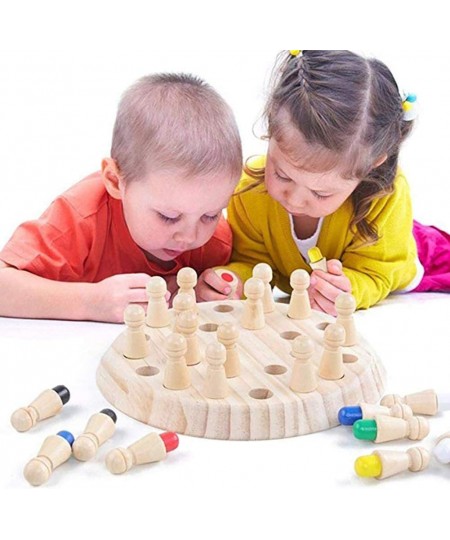 Wooden Memory Match Stick Chess Game Color Memory Chess Funny Block Board Game Parent-Child Interaction Toy Educational Intel...