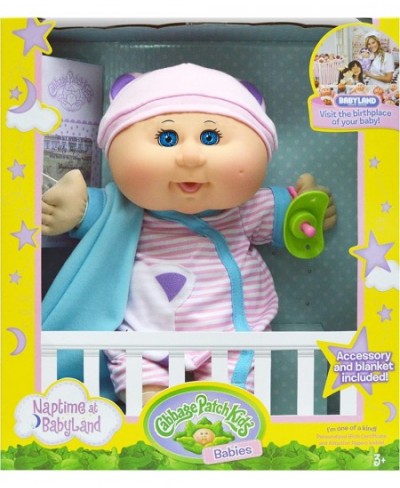 12.5" Naptime Babies - Bald/Blue Eye Girl Baby Doll (Pink Stripe Jumper Fashion) $88.16 - Dolls