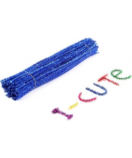 200pcs Pipe Cleaners Chenille Stems Glitter for Christmas DIY Creative Crafts Decorations (Blue) $17.52 - Craft Pipe Cleaners