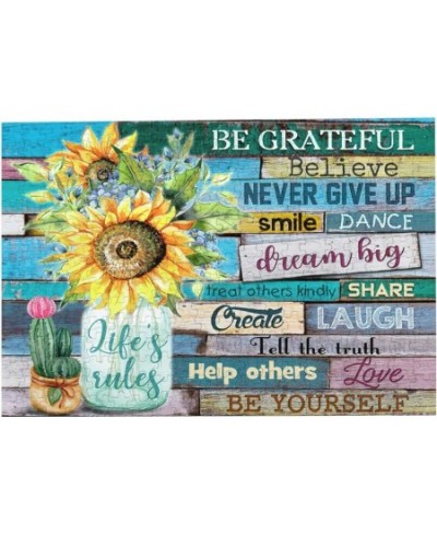 300 Pieces Wooden Sunflower Jigsaw Puzzles for Adults and Teenagers Sunflower Motivational Quote Jigsaw Puzzle Game for Famil...