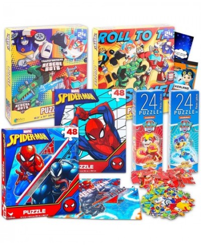 Spiderman Transformers and Paw Patrol Puzzle Packs for Kids - 6 Spiderman Transformers and Paw Patrol 24/48 Piece Jigsaw Puzz...