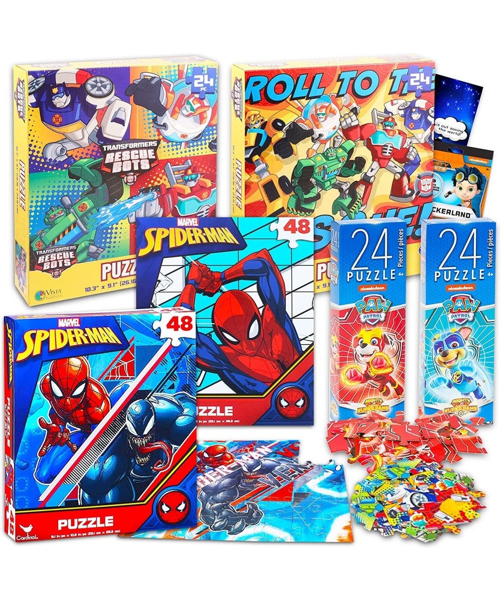 Spiderman Transformers and Paw Patrol Puzzle Packs for Kids - 6 Spiderman Transformers and Paw Patrol 24/48 Piece Jigsaw Puzz...