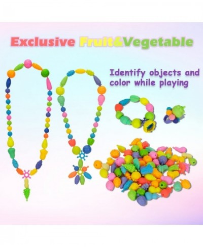 Pop Beads - Exclusive Fruit & Vegetable Jewelry Making Kit 550pcs for Girls 3-8 Years Old (Art and Craft Kids Toy for Party G...