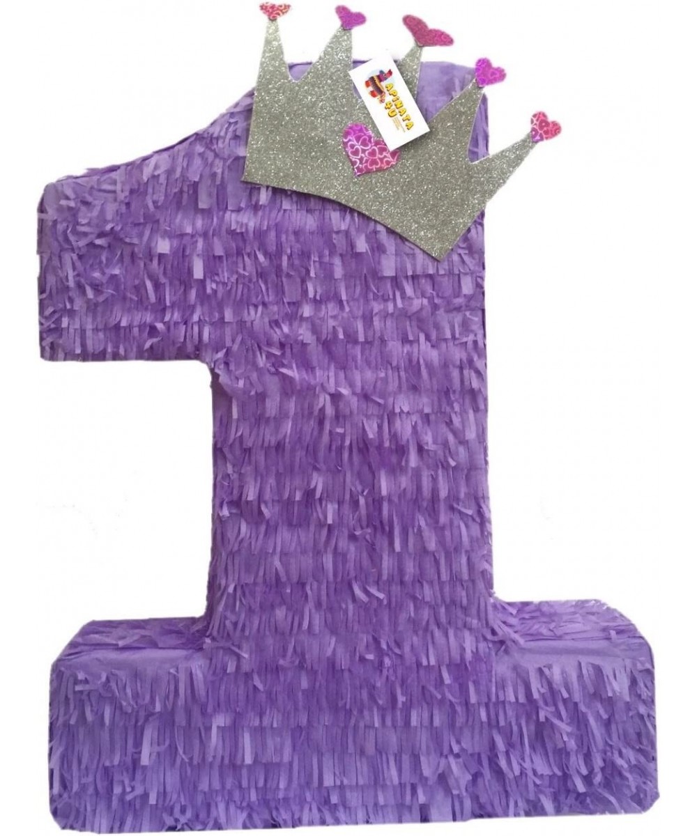 APINATA4U Large Lavender Number One Pinata with Silver Crown 23" Tall $62.52 - Piñatas