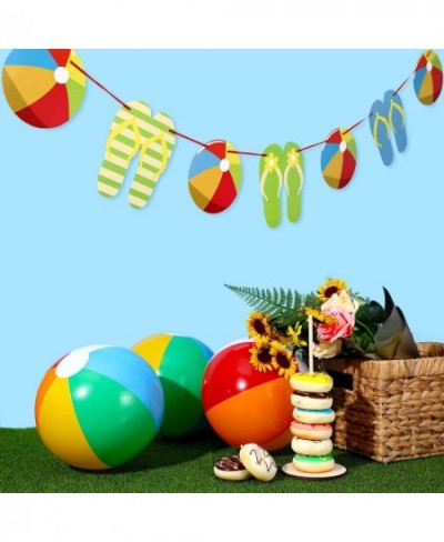 Beach Ball Happy Birthday Party Kit Include 10 Pieces Inflatable Beach Balls Rainbow Color Beach Balls and Beach Ball Happy B...