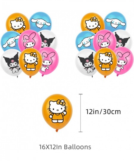 Kawaii Kitty Birthday Decorations Birthday Party Supplies-Include Birthday Banner Cake Toppers Balloons 50 Stickers Friendshi...