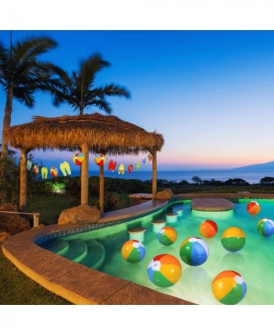 Beach Ball Happy Birthday Party Kit Include 10 Pieces Inflatable Beach Balls Rainbow Color Beach Balls and Beach Ball Happy B...