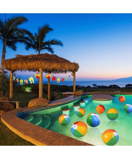 Beach Ball Happy Birthday Party Kit Include 10 Pieces Inflatable Beach Balls Rainbow Color Beach Balls and Beach Ball Happy B...