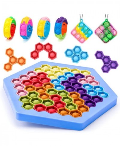 Fidget Toys Big Size Push Pop Bubble Fidget Sensory Toy Hexagon Jigsaw Puzzle Games to Relieve Stress Silicone Pop Fidget Toy...