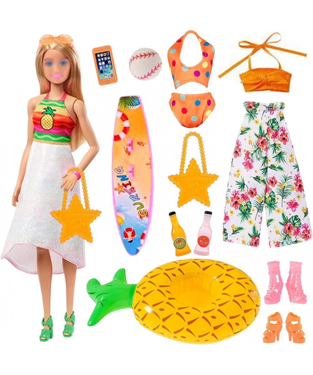 Doll Clothes and Accessories 3 Sets Doll Clothes with Volleyball Surfboard Cup Holder and Accessories for 11.5 Inch Girl Doll...