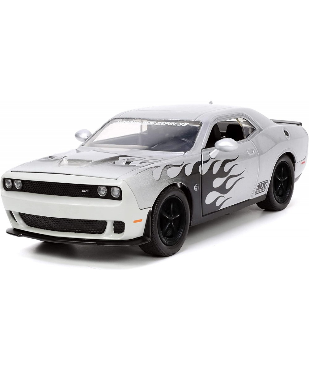 Big Time Muscle 1:24 2015 Dodge Challenger SRT Hellcat Die-cast Car Silver/Black Flames Toys for Kids and Adults $34.66 - Kid...