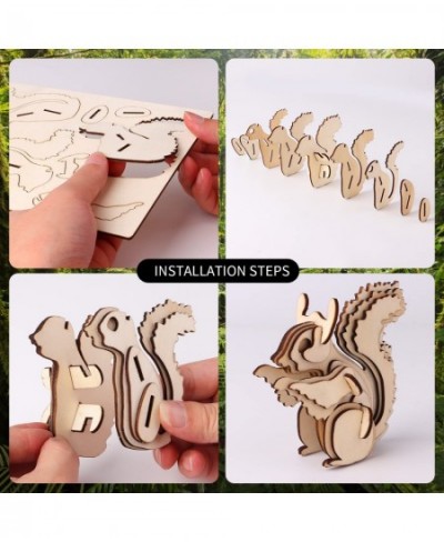 3D Wooden Puzzle 6 Pieces Set Animals Assembly DIY Model Toy for Kids and Adults $27.24 - 3-D Puzzles