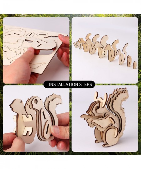 3D Wooden Puzzle 6 Pieces Set Animals Assembly DIY Model Toy for Kids and Adults $27.24 - 3-D Puzzles