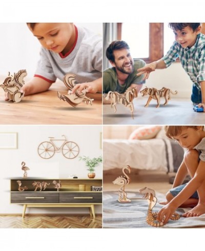 3D Wooden Puzzle 6 Pieces Set Animals Assembly DIY Model Toy for Kids and Adults $27.24 - 3-D Puzzles