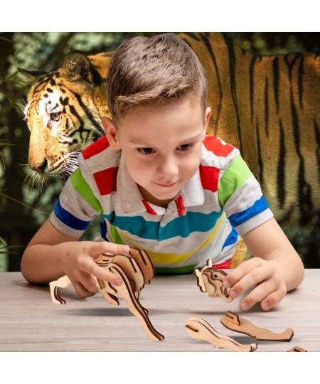 3D Wooden Puzzle 6 Pieces Set Animals Assembly DIY Model Toy for Kids and Adults $27.24 - 3-D Puzzles