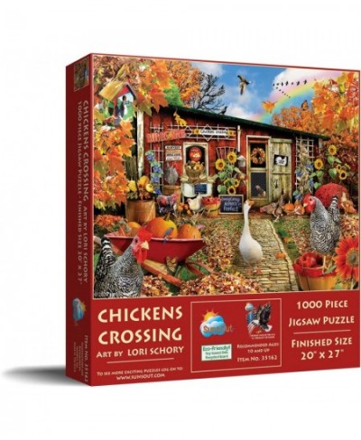 Chickens Crossing 1000 pc Jigsaw Puzzle $35.70 - Jigsaw Puzzles