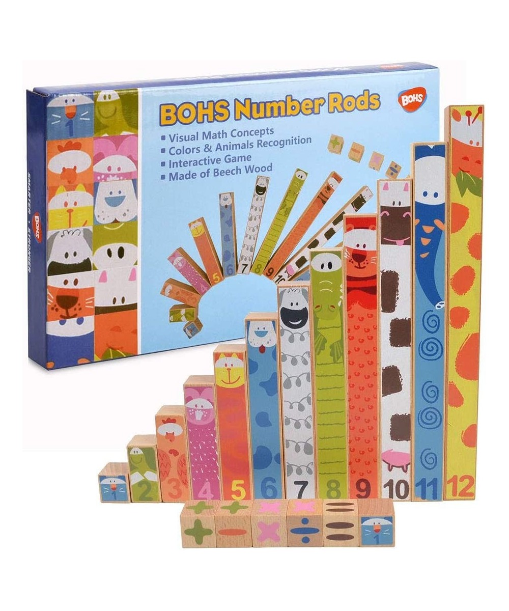 Wooden Montessori Number Rods - Rainbow Math Concepts Sticks - Preschool Math Toys $26.08 - Early Development & Activity Toys