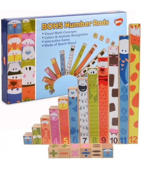 Wooden Montessori Number Rods - Rainbow Math Concepts Sticks - Preschool Math Toys $26.08 - Early Development & Activity Toys