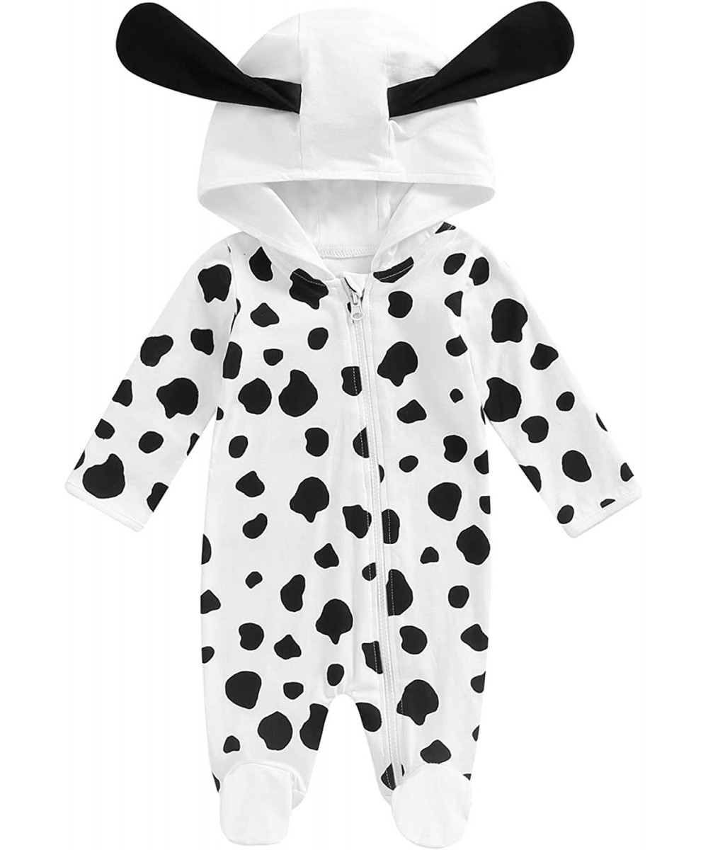 Newborn Baby Boy Girl Dalmation Costume Cute Halloween Romper Puppy Onesie Footies Zipper Hooded Sleeper Clothes $18.70 - Kid...