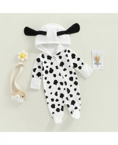 Newborn Baby Boy Girl Dalmation Costume Cute Halloween Romper Puppy Onesie Footies Zipper Hooded Sleeper Clothes $18.70 - Kid...