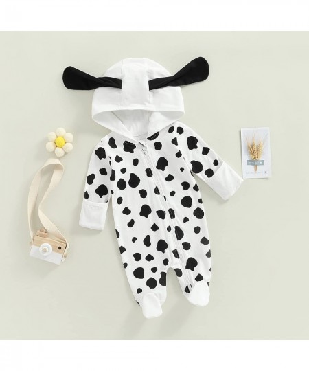 Newborn Baby Boy Girl Dalmation Costume Cute Halloween Romper Puppy Onesie Footies Zipper Hooded Sleeper Clothes $18.70 - Kid...