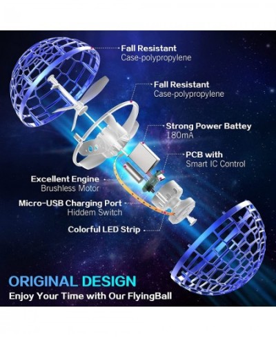 Flying Orb Ball Nebula Infinity Orb Ball Toy Magic Hover Ball Mini Flying Spinner Drone Hoverball Action Toy Built-in RGB Lig...