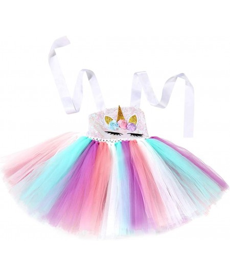 Girls Unicorn Costume Princess Tutu Dress with Unicorn Headband for Halloween Birthday Party $31.46 - Kids' Costumes