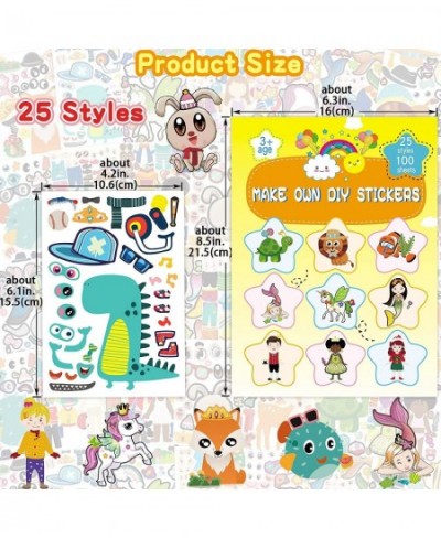 100 Sheets Make Your Own Stickers for Kids Goody Bag Stuffers 25 Styles Make A Face Stickers Craft Mix and Match Sticker Shee...