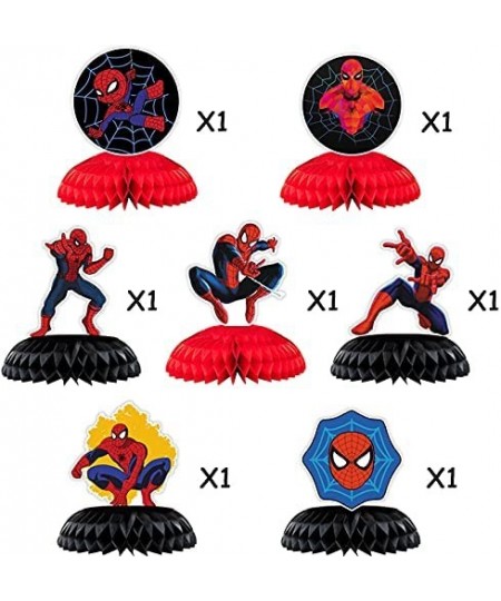 7pcs Spiderman Honeycomb Centerpiece Table Decorations Spiderman Theme Birthday Party Supplies $23.97 - Kids' Party Centerpieces