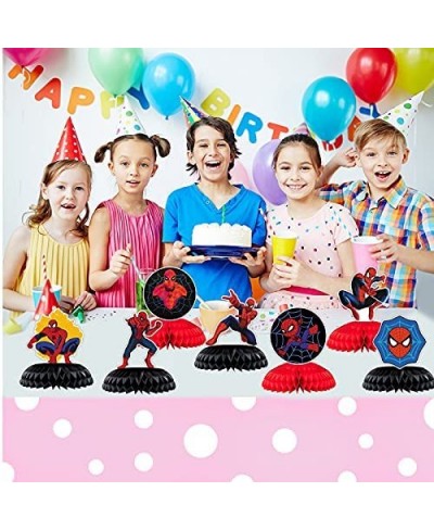 7pcs Spiderman Honeycomb Centerpiece Table Decorations Spiderman Theme Birthday Party Supplies $23.97 - Kids' Party Centerpieces