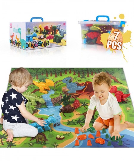 Dinosaur Toys for Kids 3-5 Take Apart Dinosaur Toys with Activity Play Mat STEM Construction Building Kid Toys with 7 Dino Fi...