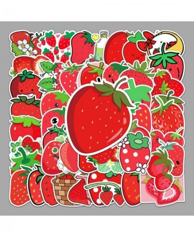 Red Strawberry Stickers for Teens 50 Pcs Strawberries Water Bottles Stickers Laptop Skateboard Cup Bikes Scrapbook Waterproof...