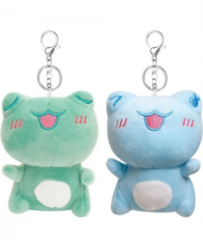 2 Pack Small Stuffed Animals 4.3 Inch Frog Plush Animal Toy with Keychain Award Goodie Bag Fillers Animal Themed Party Favors...