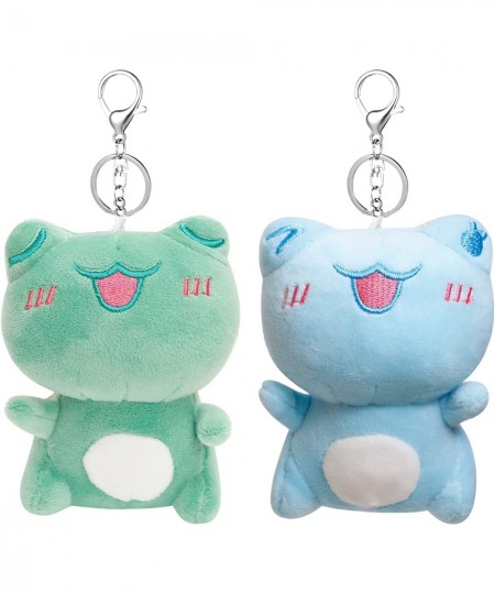 2 Pack Small Stuffed Animals 4.3 Inch Frog Plush Animal Toy with Keychain Award Goodie Bag Fillers Animal Themed Party Favors...