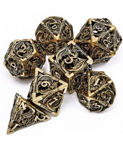 Dungeons and Dragons Dice DND Metal Dice Set D&D Dice for MTG Pathfinder 6 Sided dice Role Playing Dice with Gift Box Hollow ...