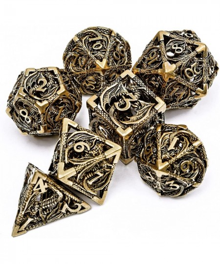 Dungeons and Dragons Dice DND Metal Dice Set D&D Dice for MTG Pathfinder 6 Sided dice Role Playing Dice with Gift Box Hollow ...