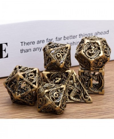 Dungeons and Dragons Dice DND Metal Dice Set D&D Dice for MTG Pathfinder 6 Sided dice Role Playing Dice with Gift Box Hollow ...