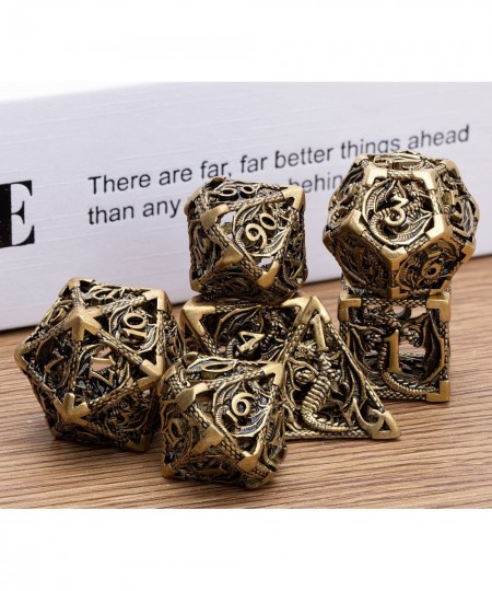 Dungeons and Dragons Dice DND Metal Dice Set D&D Dice for MTG Pathfinder 6 Sided dice Role Playing Dice with Gift Box Hollow ...