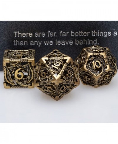 Dungeons and Dragons Dice DND Metal Dice Set D&D Dice for MTG Pathfinder 6 Sided dice Role Playing Dice with Gift Box Hollow ...