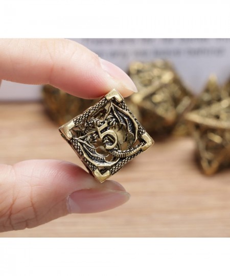 Dungeons and Dragons Dice DND Metal Dice Set D&D Dice for MTG Pathfinder 6 Sided dice Role Playing Dice with Gift Box Hollow ...