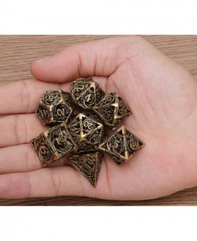 Dungeons and Dragons Dice DND Metal Dice Set D&D Dice for MTG Pathfinder 6 Sided dice Role Playing Dice with Gift Box Hollow ...