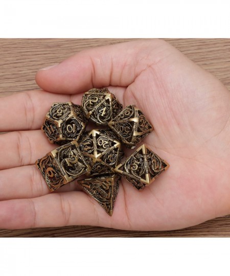 Dungeons and Dragons Dice DND Metal Dice Set D&D Dice for MTG Pathfinder 6 Sided dice Role Playing Dice with Gift Box Hollow ...