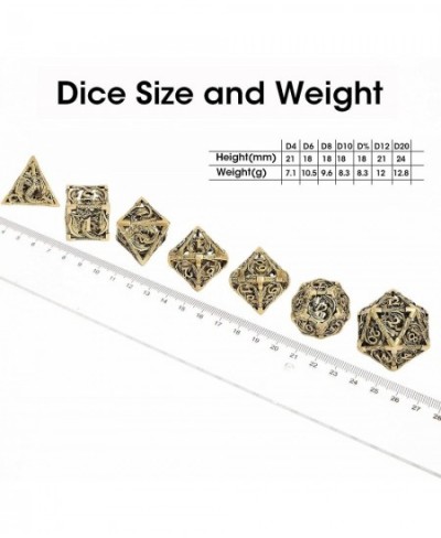 Dungeons and Dragons Dice DND Metal Dice Set D&D Dice for MTG Pathfinder 6 Sided dice Role Playing Dice with Gift Box Hollow ...