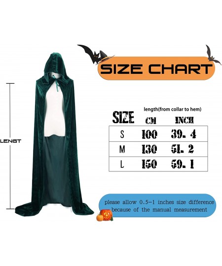 Cloak with Hood Women Men Velvet Halloween Cape for Women Kids Unisex Witch Vampire Capes Christmas Costume $24.33 - Kids' Co...