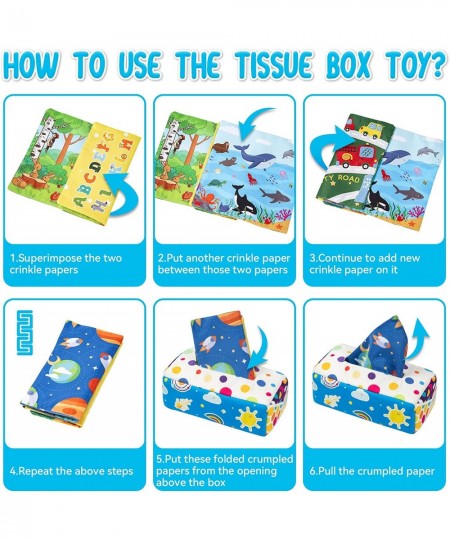 Baby Toys 6 to 12 Months - Montessori Toys Baby Tissue Box - Crinkle Toys for Infant Newborn 1 Year Old Boys Girls Kids Gifts...