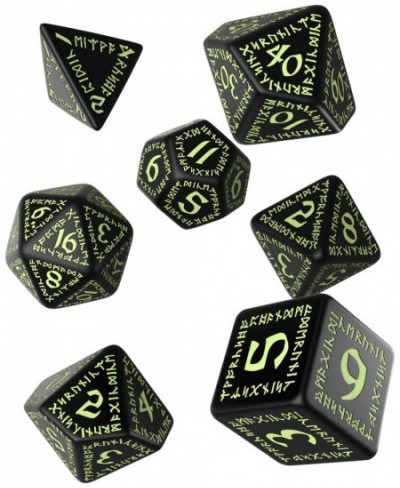 Qworkshop Runic Glow-in-The-Dark Polyhedral RPG Dice Set $45.64 - Game Accessories