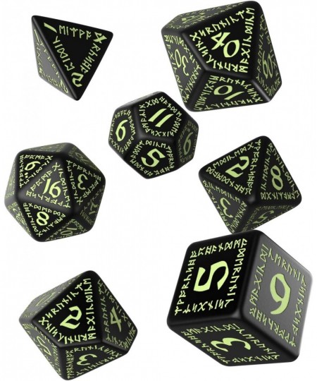 Qworkshop Runic Glow-in-The-Dark Polyhedral RPG Dice Set $45.64 - Game Accessories