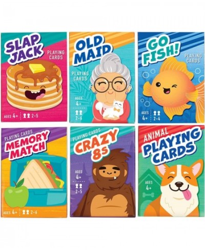 Card Games for Kids 6 Decks Include Go Fish Old Maid Crazy Eights Memory Match Slap Jack Animal Playing Cards $22.02 - Card G...